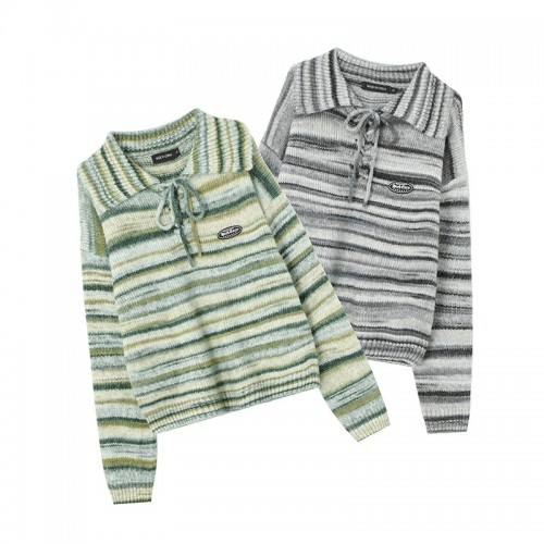 HeyHenry Stripe Tie Long Sleeves Knit top